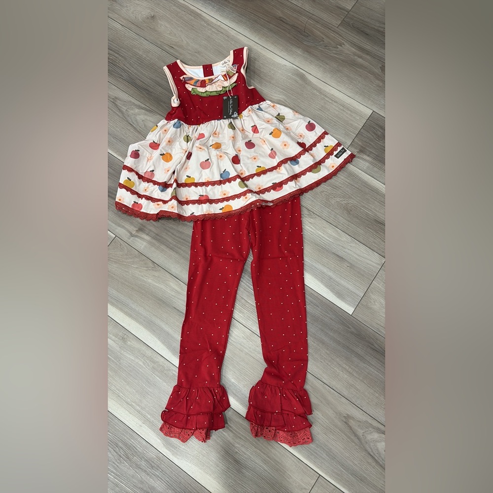 Matilda Jane Red and White Kids Matching Set